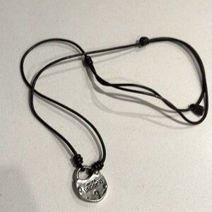 Rare Vintage UNO de 50 1996 UNLOCK Silver Padlock Adjustable Leather Necklace